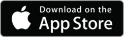 Black rectangle with the white Apple logo on the left and the text "Download on the App Store" in white on the right, designed to complement Windows platforms.